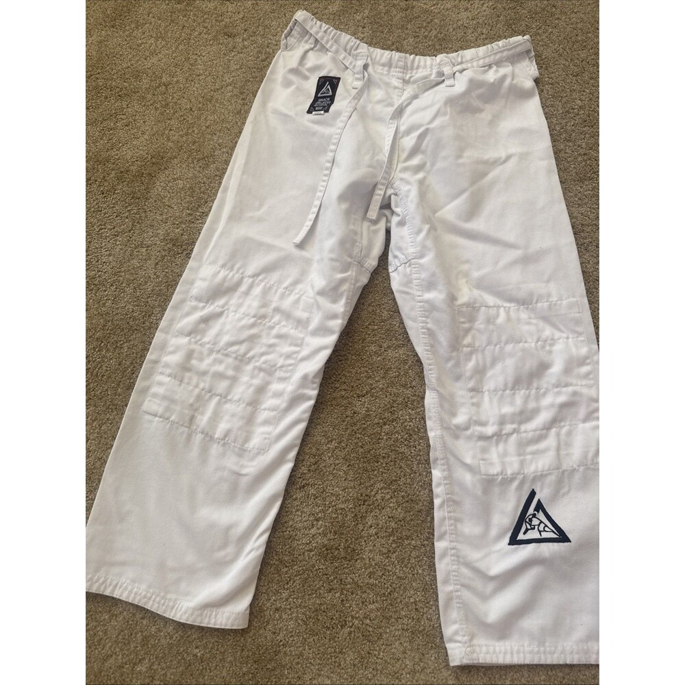 Gracie Jiu-Jitsu Official Gi Pants Mens size 3/160 White BJJ Cotton Martial Arts